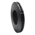 R1 02-06 BMW X5 Front Right Drilled & Slotted Black Brake Rotor