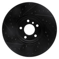 R1 02-06 BMW X5 Front Right Drilled & Slotted Black Brake Rotor