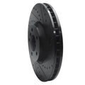 R1 02-06 BMW X5 Front Right Drilled & Slotted Black Brake Rotor