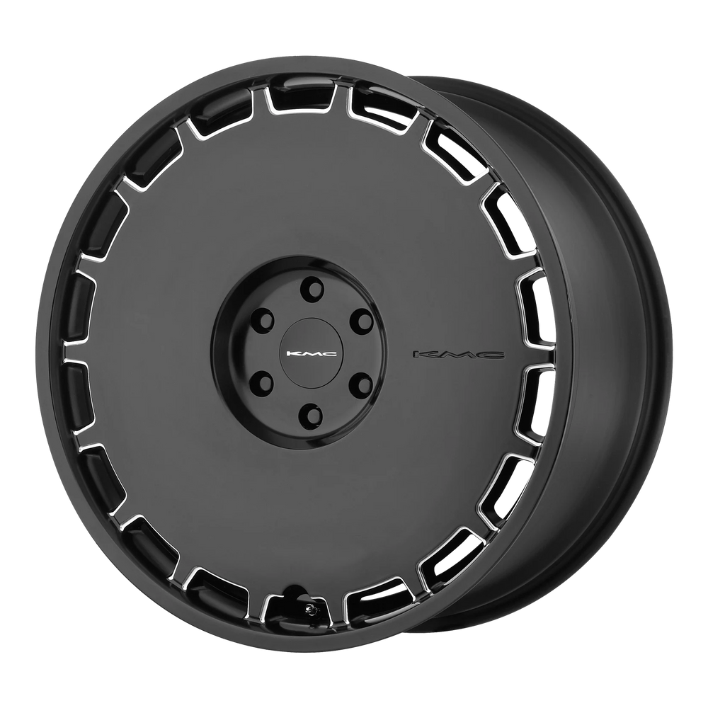 KM689 SKILLET SATIN BLACK MILLED 22 X 9 BLANK 6.50 b/s 38 o/s