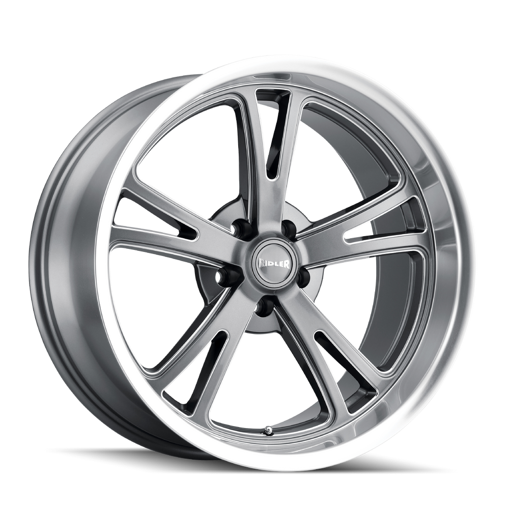 RIDLER TYPE 606 GREY W MILLED SPOKES DIAMOND LIP 20X8.5 5-120.65 0MM 83.82MM