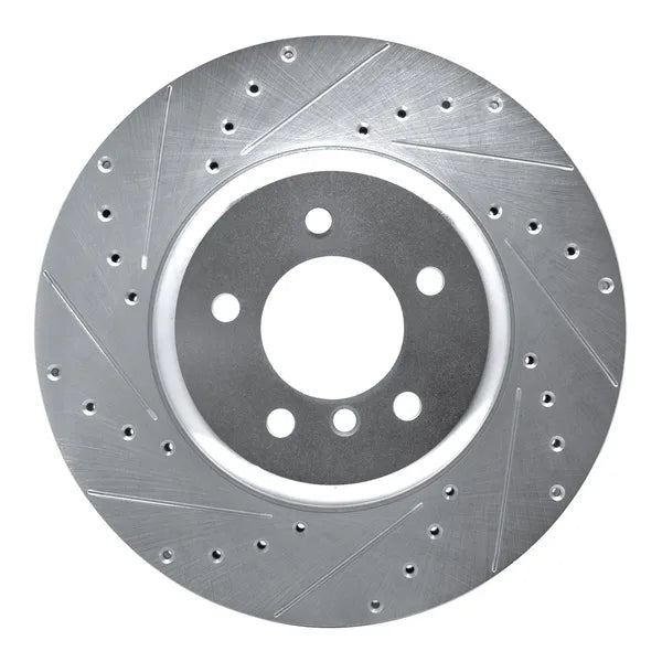 R1 Concepts Brake Rotor Drilled and Slotted Silver Fits BMW Z4