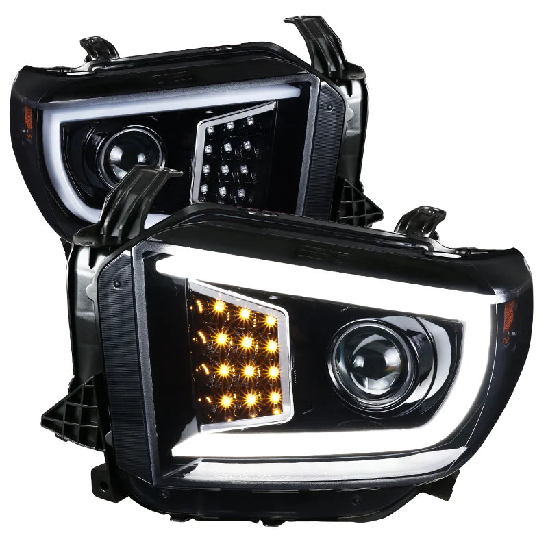 RETROFIT PROJECTOR HEADLIGHTS LED BAR OE STYLE CHROME HOUSING AND SMOKED LENS