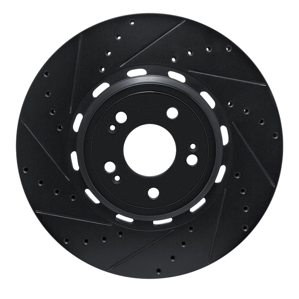 R1 21-26 Genesis Electrified GV70 Front Left Drilled & Slotted Black Brake Rotor