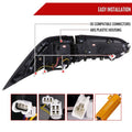 LED TAIL LIGHTS SEQUENTIAL TURN SIGNAL WITH CHROME HOUSING AND RED LENS - RED LED BAR