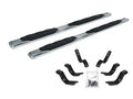 5 Inch 1000 Series Side Steps with Mounting Brackets Kit Polished Stainless Steel 2018-2026 Jeep Wrangler Go Rhino