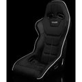 Braum Falcon X Series FIA Approved Fixed Back Racing Seat - Black Leatherette (Black Stitching Black Piping) - BRR8-BKBP
