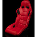 Braum Falcon X Series FIA Approved Fixed Back Racing Seat - Black Leatherette (Black Stitching Black Piping) - BRR8-BKBP