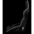 Braum Falcon X Series FIA Approved Fixed Back Racing Seat - Black Leatherette (Black Stitching Black Piping) - BRR8-BKBP