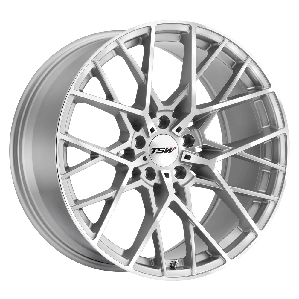 ~(31 lbs. 20X20X10)~ TSW SEBRING 18x8.5 5/120 ET20 CB76.1 SILVER W/ MIRROR CUT FACE