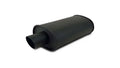 Vibrant StreetPower FLAT BLACK Oval Muffler with Single 3in Outlet - 2.5in inlet I.D.