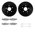R1 Concepts Black Slotted Rotors with 5000 Oep Brake Pads Hdw Fits Jeep Grand