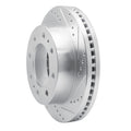 R1 Concepts Brake Rotor Drilled and Slotted Silver Fits Ford F-350