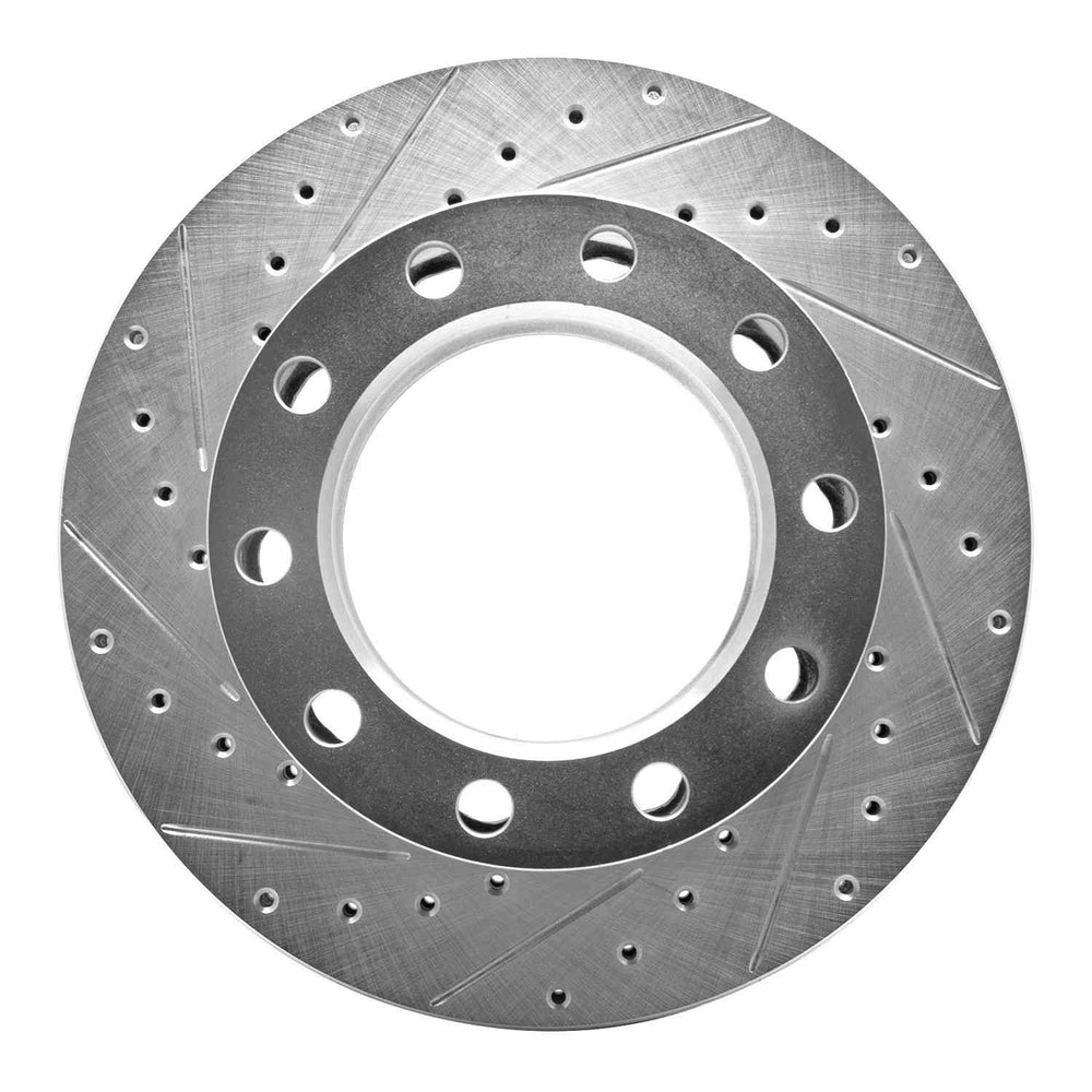 DFC 94-06 Chevrolet C3500HD Rear Left Drilled & Slotted Silver Brake Rotor