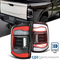 1500 2500 3500 LED TAIL LIGHTS BLACK HOUSING CLEAR LENS WHITE LED WITH SEQUENTIAL TURN SIGNAL