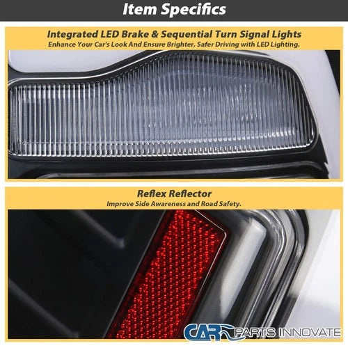 1500 2500 3500 LED TAIL LIGHTS BLACK HOUSING CLEAR LENS WHITE LED WITH SEQUENTIAL TURN SIGNAL