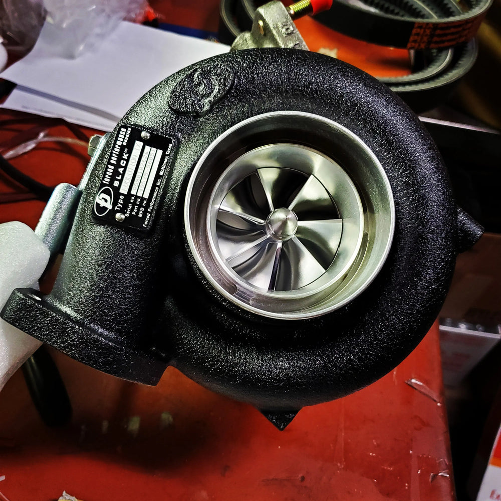 Forced Performance Mitsubishi Evo 9 Black Turbocharger Ball Bearing SS Turbine Housing