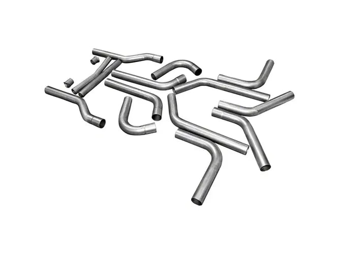 U-Fit Dual Exhaust Kit 16 Pc. Universal Dual Exhaust Tubing Kit 3.00-Inch Mandrel-Bent 409 Stainless Steel Tubing Flowmaster