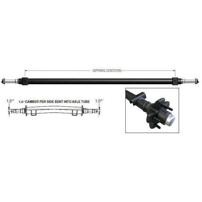 EZ LUBE BRAKE AXLE 3500 LB RATED 93 HF/80 SSS