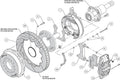 Wilwood AERO4 Rear P-Brake Kit 14.00in Red Small Ford 2.50in Offset