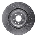R1 13-14 Ford Mustang Front Left Drilled & Slotted Silver Brake Rotor