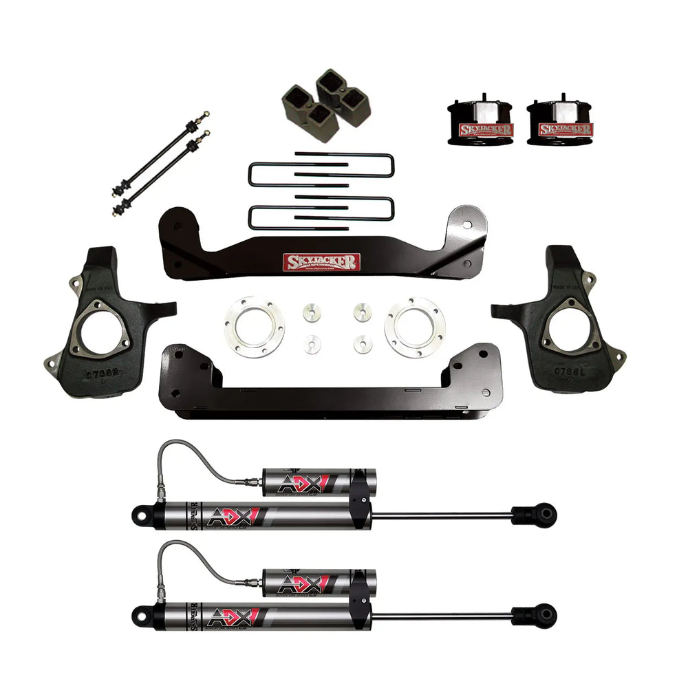 Skyjacker 14-18 GMC Silverado 1500 4in Suspension Lift Kit W/ ADX 2.0 Remote Reservoir Shocks