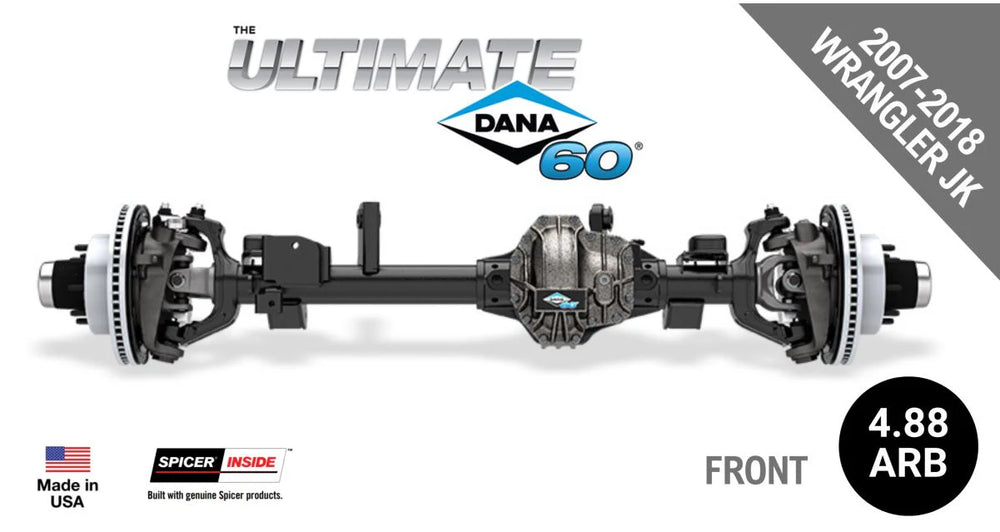 0717 WRANGLER ULTIMATE DANA 60 AXLE ASSEMBLY (JK 4.88 RATIO) FRONT ARB AIR LOCKER INCLUDES BRAKES