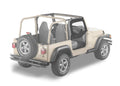 ~(32 lbs. 51X24X4)~ Tigertop Complete Replacement Soft Top Black Crush Jeep 67-83 Jeepster; Includes 1-piece full Fabric Doors; Clear side and rear windows