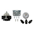 BILLET BYPASS FUEL PRESSURE REGULATOR KIT 4.59 PSI FITTINGS & GUAGE INCLUDED