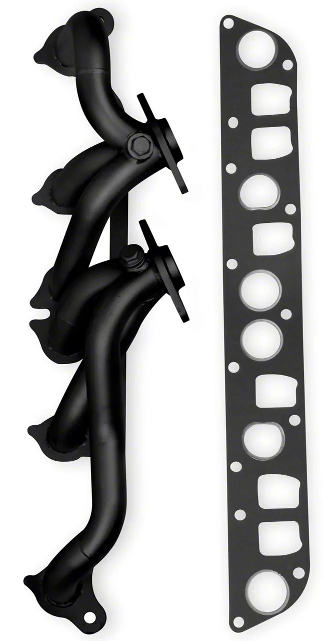 Shorty Header Black Painted Fits 2000-2006 Jeep Wrangler Tj 2000-2001 Cherokee 1999-2004 Grand Cherokee With 4.0L L6 Shorty Style Header Black Painted Finish FlowTech