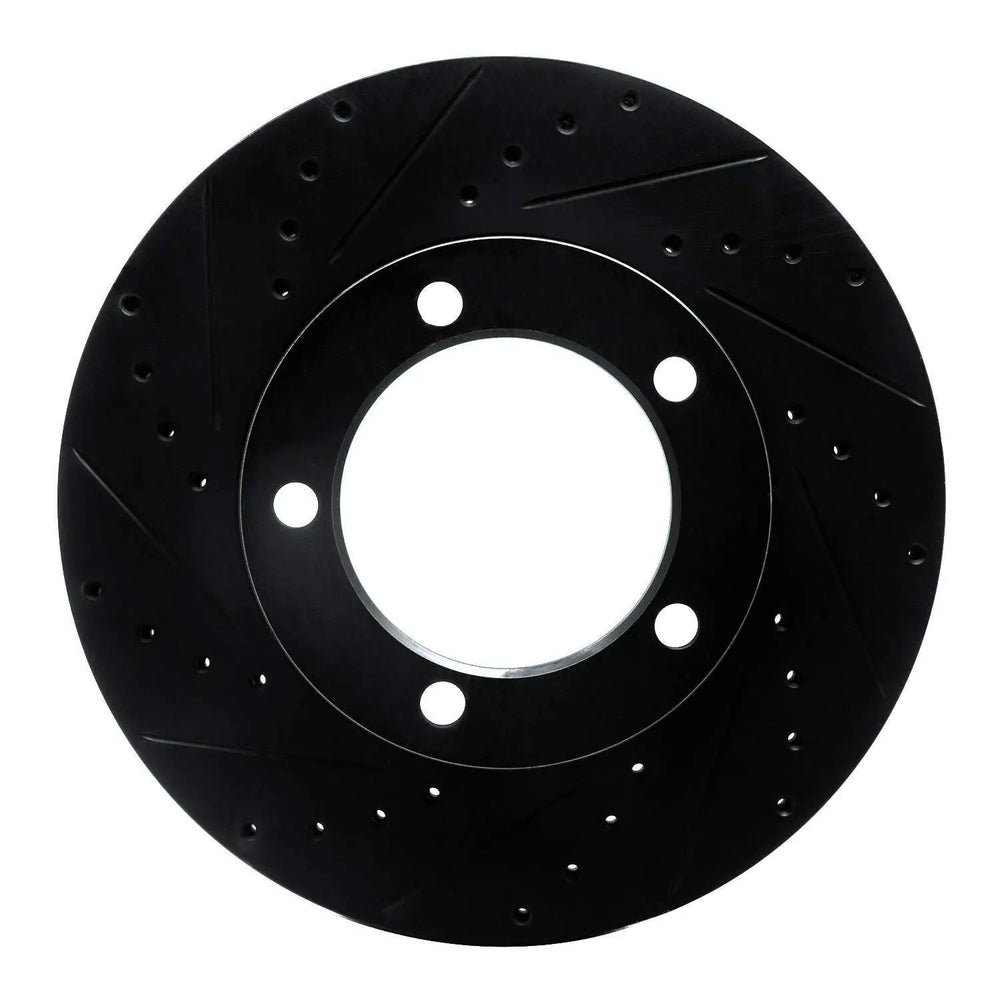 R1 94-06 Workhorse 500Lb Gvw) Front Left Drilled & Slotted Black Brake Rotor