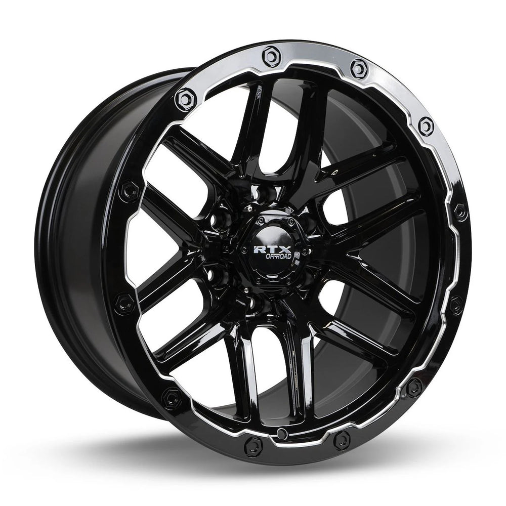 VOLCANO 18X9.5 6X139.1 ET10 CB106.1 GLOSS BLACK MILLED EDGE