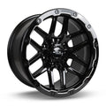VOLCANO 18X9.5 6X139.1 ET10 CB106.1 GLOSS BLACK MILLED EDGE