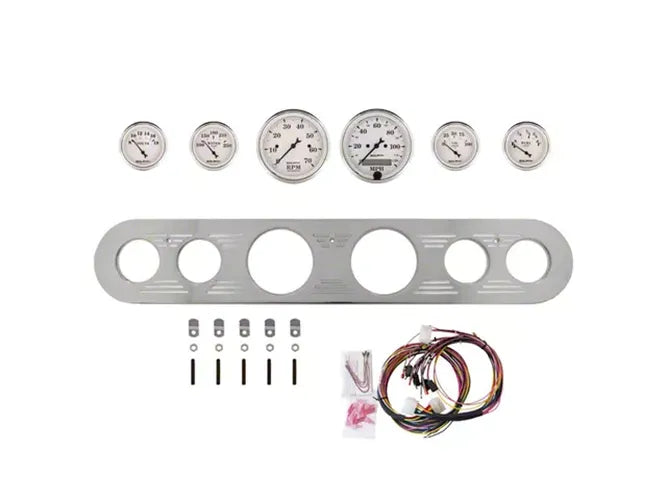 AutoMeter Old Tyme White 67-72 Ford Truck Billet Panel/Gauge Kit - 3-1/8in. (x2) & 2-1/16in. (x4)
