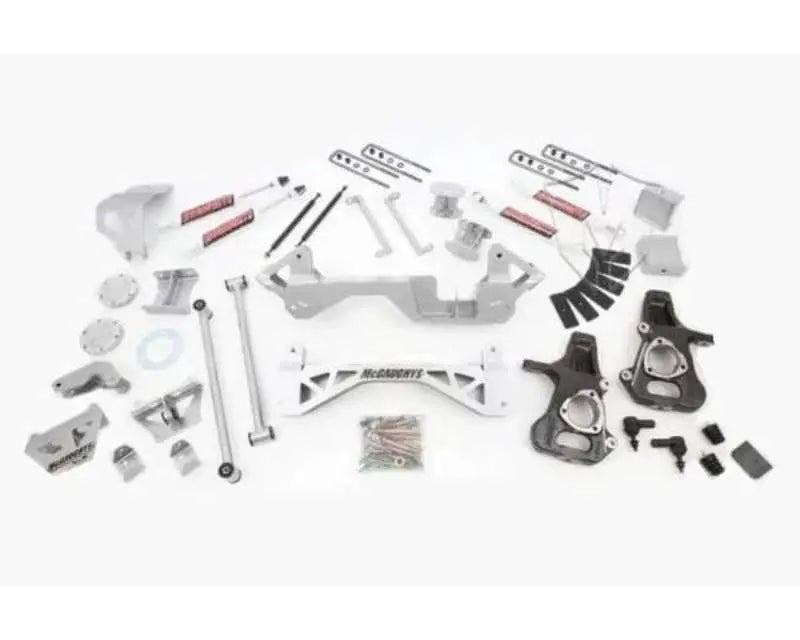 1999-06 GM 1/2 Ton Truck (4WD) 7 in Lift Kit (silver powder coat) FRONT AND REAR SHOCKS