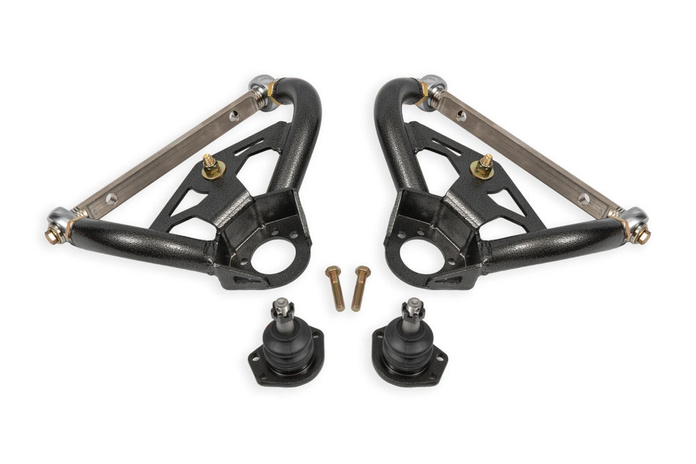 BMR 78-87 GM G-Body Adjustable Upper A-Arms Standard Ball Joint - Black Hammertone
