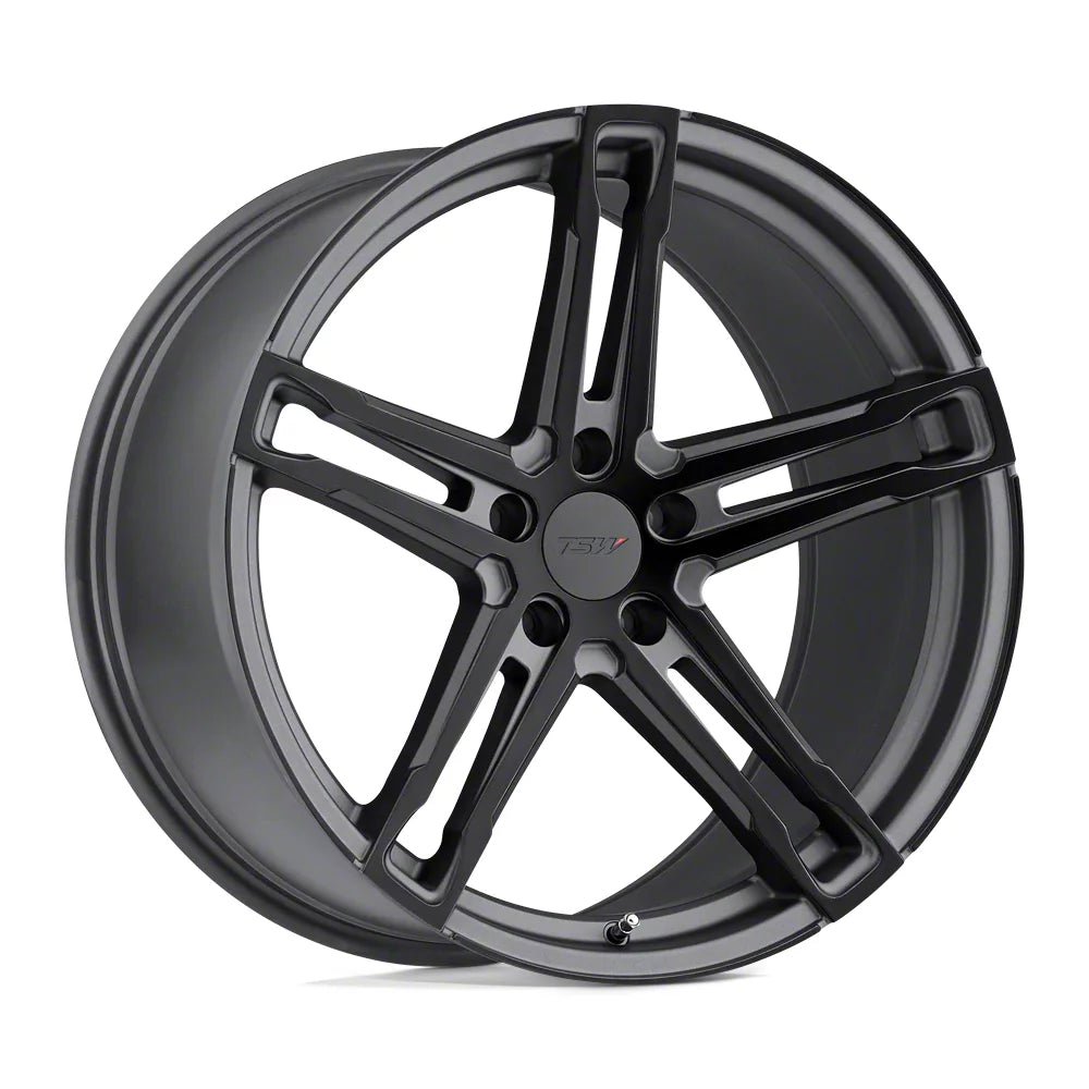 ~(30 lbs. 22X22X11)~ TSW MECHANICA 20x9.0 5/120 ET35 CB76.1 MATTE GUNMETAL W/MATTE BLACK FACE