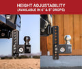 Weigh Safe 8in Drop Hitch w/Built-in Scale & 2in Shank (10K/15K GTWR) w/WS05 - Steel