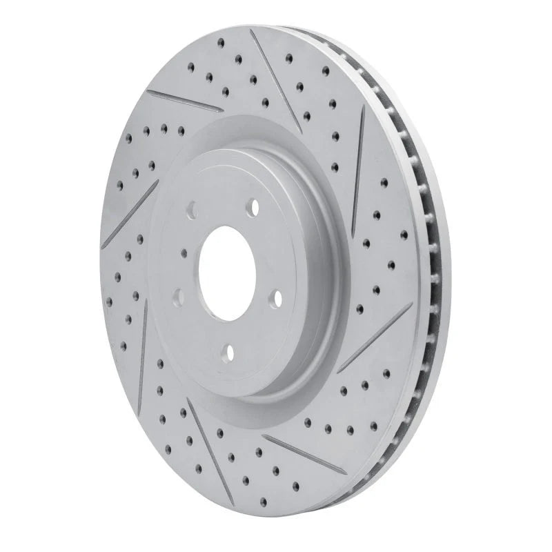 R1 08-25 Infiniti Q70L Front Right Drilled & Slotted Geoperformance Rotor