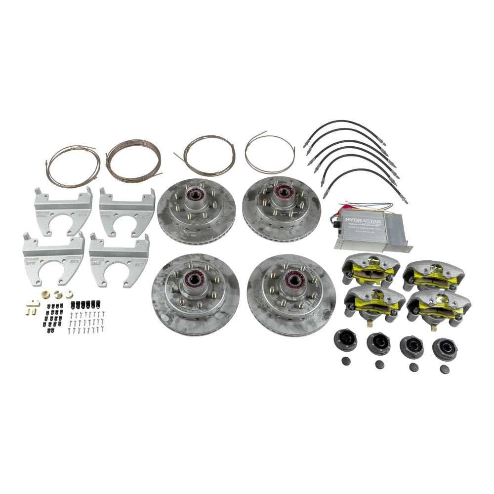 8000 LB TANDEM AXLE 4BOLT 9/16IN STUDS TRAILER DISC BRAKE CONVERSION KIT