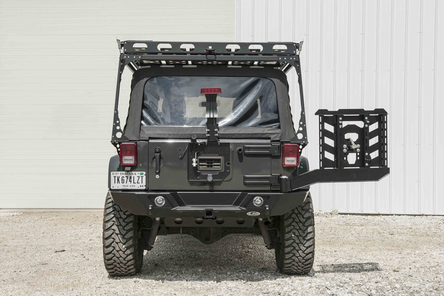 JK Destroyer Full Width Rear Bumper w / Tire Carrier (Black Powder Coated) (box 1)