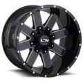 ~(44 lbs. 22X22X10)~ 141 (141) GLOSS BLACK/MILLED SPOKES 20X9 5-127/5-139.7 0MM 87MM