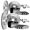 DFC 84-87 Chevrolet Corvette Front & Rear Drill/Slot Silver Rotors 4000 HybriDynamic Pads w/Hardware