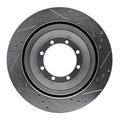R1 08-20 Ford E-Super Duty Rear Left Drilled & Slotted Silver Brake Rotor