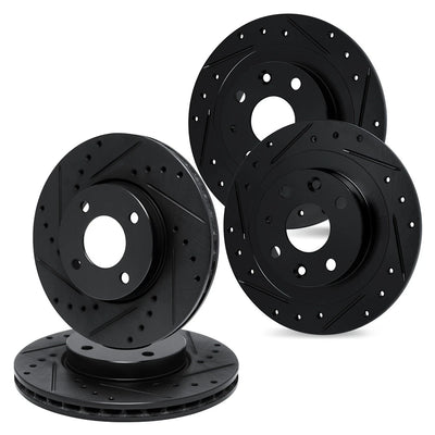 R1 Concepts Brake Rotor- D/S - Black Fits Nissan 300ZX