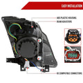 PROJECTOR HEADLIGHTS MATTE BLACK HOUSING CLEAR LENS - FIT OE HID MODELS ONLY - SWITCHBACK LED LIGHT BAR LED SEQUENTIAL SIGNAL BREATHING LIGHT EFFECT D2R LOW (NOT INCLUDED)