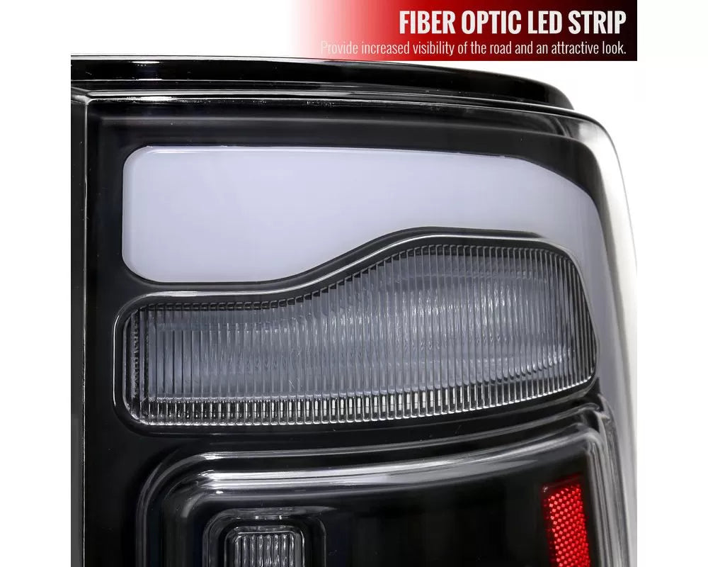 FULL LED TAIL LIGHTS FACELIFT STYLE BLACK HOUSING AND CLEAR LENS - WHITE LED BAR