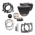 S&S Cycle 2017+ M8 Models 4.250in Bore 4-5/8in Stroke Cylinder Kit - Wrinkle Black w/ Highlight