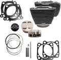 S&S Cycle 2017+ M8 Models 4.250in Bore 4-5/8in Stroke Cylinder Kit - Wrinkle Black w/ Highlight