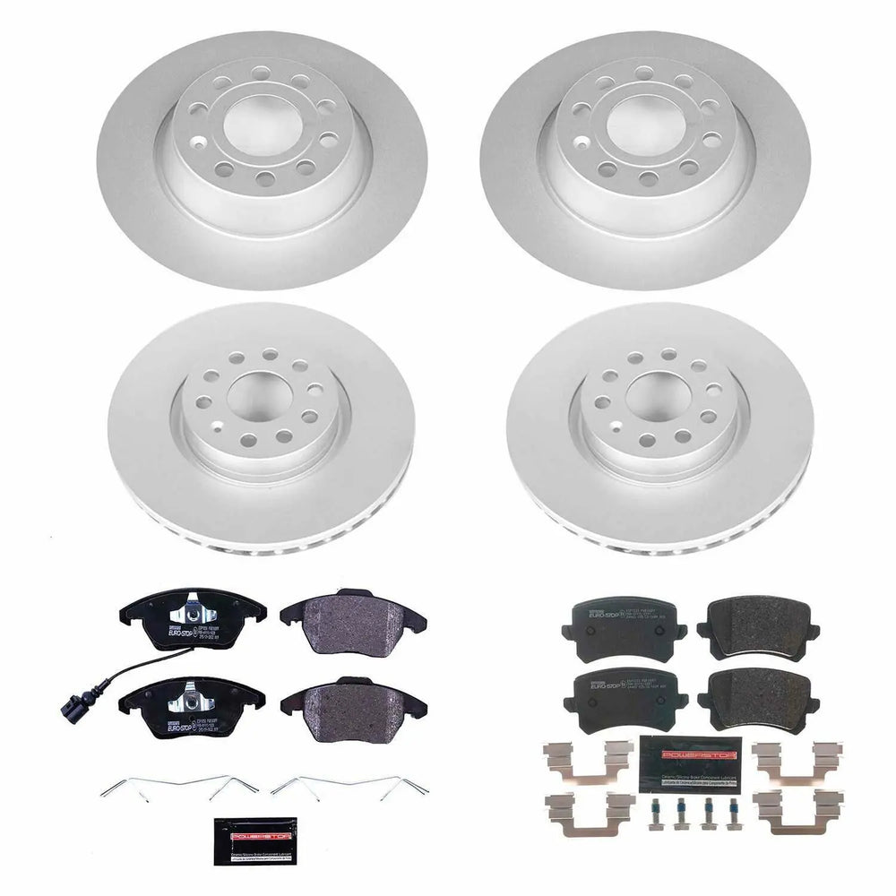 Power Stop 09-17 Volkswagen CC Front & Rear Euro-Stop Brake Kit